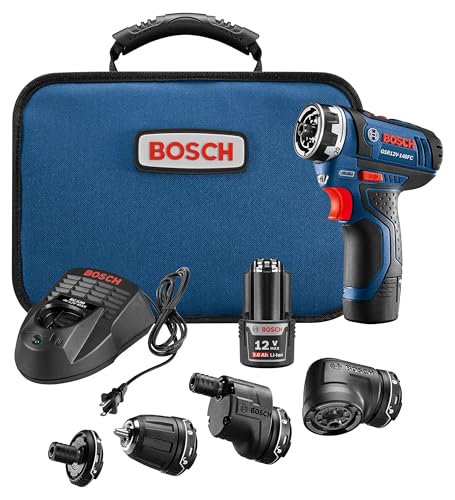 Bosch GSR12V-140FCB22 12V Max Drill/Driver with 5-In-1 Flexiclick System and (2) 2.0 Ah Batteries
