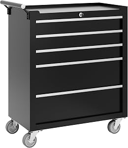 Garvee Rolling Tool Chest, 5 Drawers Tool Storage Cabinet, Toolbox with Wheels, Portable T