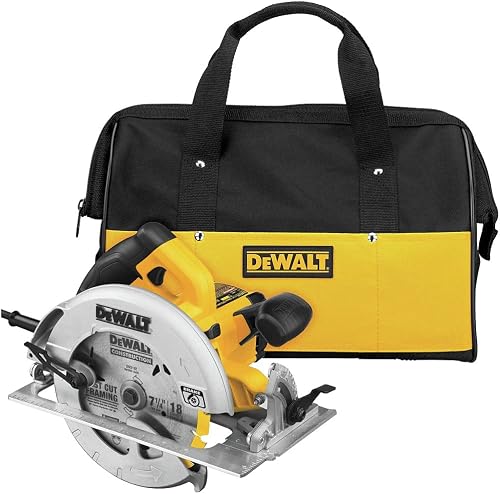 DEWALT 7-1/4 inch Circular Saw, Pivoting with 57 Degree Bevel, Corded — Manufacturer product photo — best circular saws for woodw