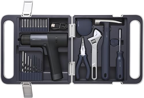 HOTO Cordless Brushless Drill Tool Set, Variable Speed, Hidden Buckle, — Our recommended configuration for best results