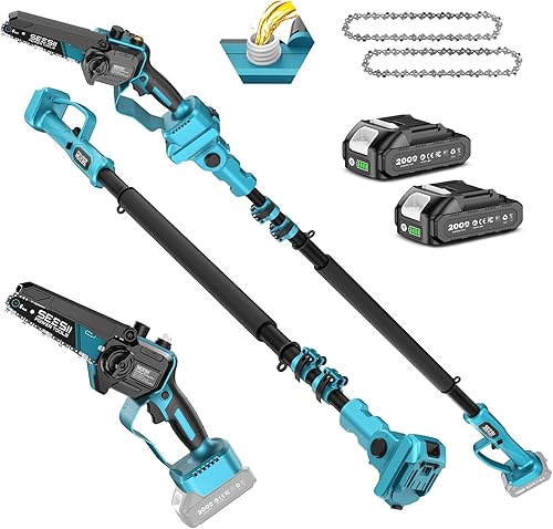 SEESII 2-in-1 Electric Pole Saws for Tree Trimming, 6 Inch Mini Chains — Build quality and design details up close