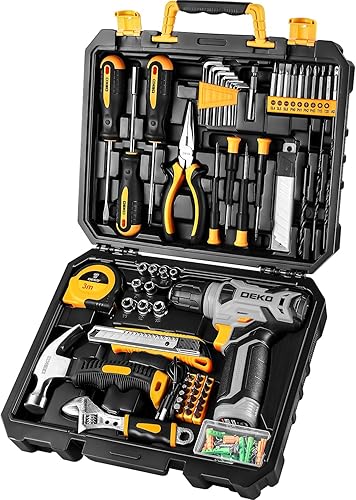 DEKOPRO Tool Set：Tool Kit with 8V Cordless Drill,Tool Box with Drill,H — Build quality and design details up close
