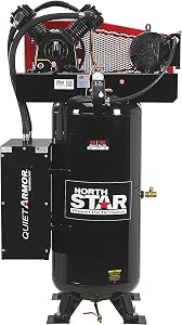 NorthStar Air Compressor with Quiet Armor, 60 Gal., 5 HP, 19 CFM @ 90 PSI, 150 Max. PSI, 2