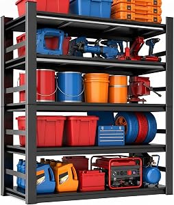 BEESTMUEBLE Garage Shelving, 3000 LBS Heavy Duty Metal Storage Shelves with Anti-Fall Rail