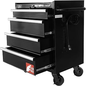 Olympia Tools 27-Inch Rolling Tool Cabinet with 4 Drawers - Mobile Tool Chest with Ball Be