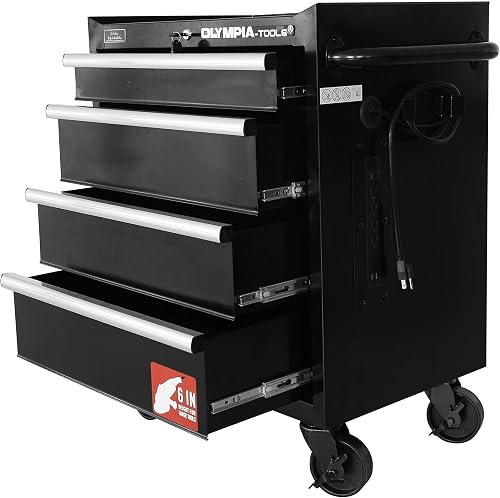 Olympia Tools 27-Inch Rolling Tool Cabinet with 4 Drawers - Mobile Too — Our recommended configuration for best results
