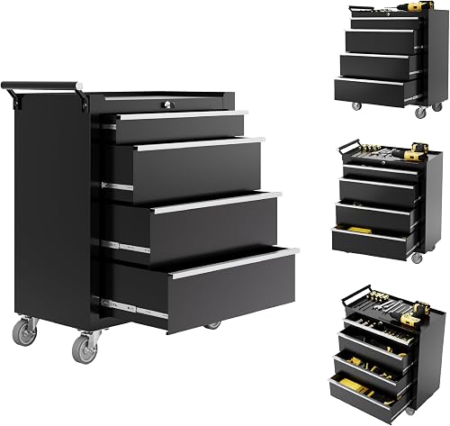 SierraSquad Rolling Tool Chest, 4-Drawer Tool Storage Cabinet, Tool Bo — Real-world performance testing in action