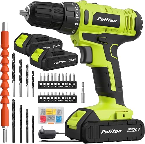 PULITUO'S 20V Cordless Drill/Driver, Electric Screwdriver - 2 Batterie — Build quality and design details up close