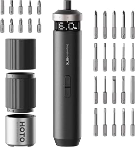 HOTO PixelDrive Electric Screwdriver, Smart Display, 6 Torque Settings, 0.5 to 6 N·m, 1/4'