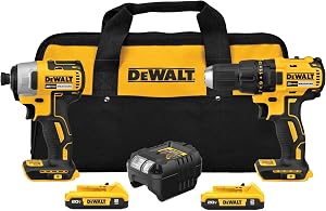 DEWALT 20V MAX Cordless Drill and Impact Driver, Power Drill Brushless 2-Tool Power Tool C
