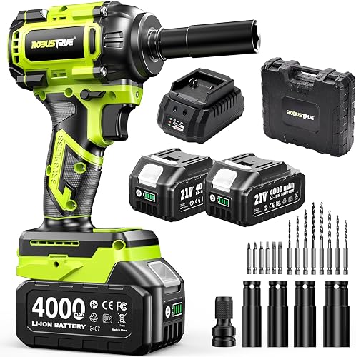 Robustrue Cordless Impact Wrench, 590Ft-lbs (800N.m) Brushless 1/2 inc — Our recommended configuration for best results