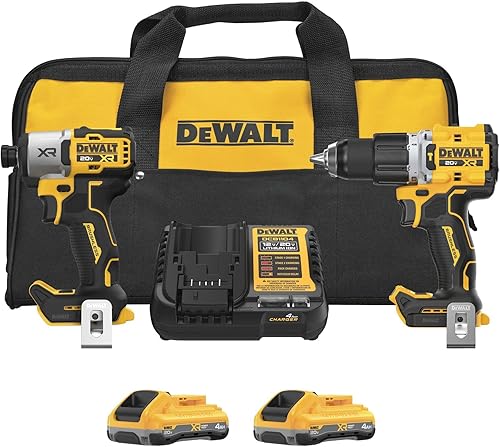 DEWALT 20V MAX XR Impact Driver and Hammer Drill Cordless Power Tool C — Build quality and design details up close
